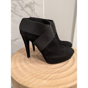Stuart Weitzman Black Suede Kilgore Platform Stiletto‎ Booties Ankle Boots Sz 10